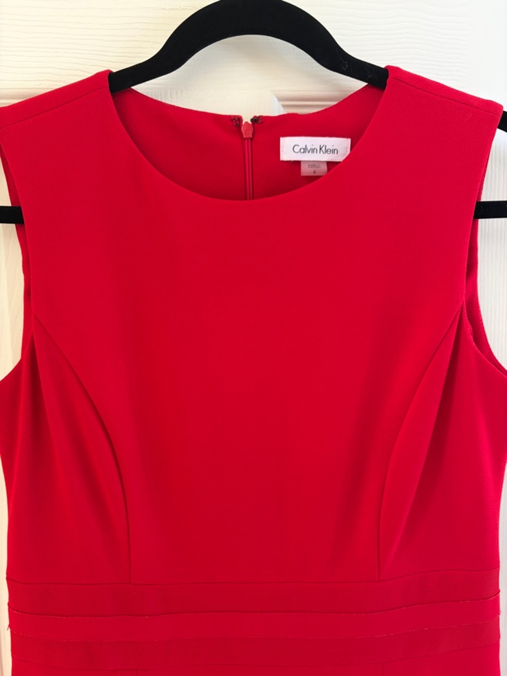 Calvin Klein Red Sleeveless A-Line Mini Dress - Picture 3 of 9